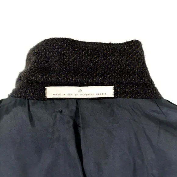 Joseph‎ Abboud Soft Tweed Wool Blue Black Tan Check 3 Button Sport Coat 44R